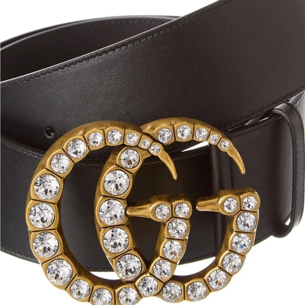 Gucci Extra Wide Crystal GG Marmont Belt. - Picture 7 of 7